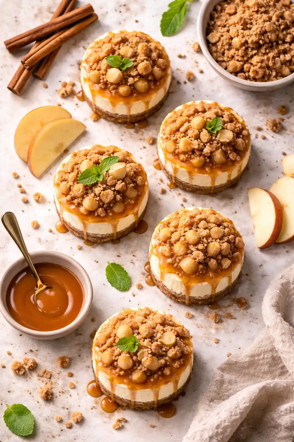 apple crisp mini cheesecake recipe