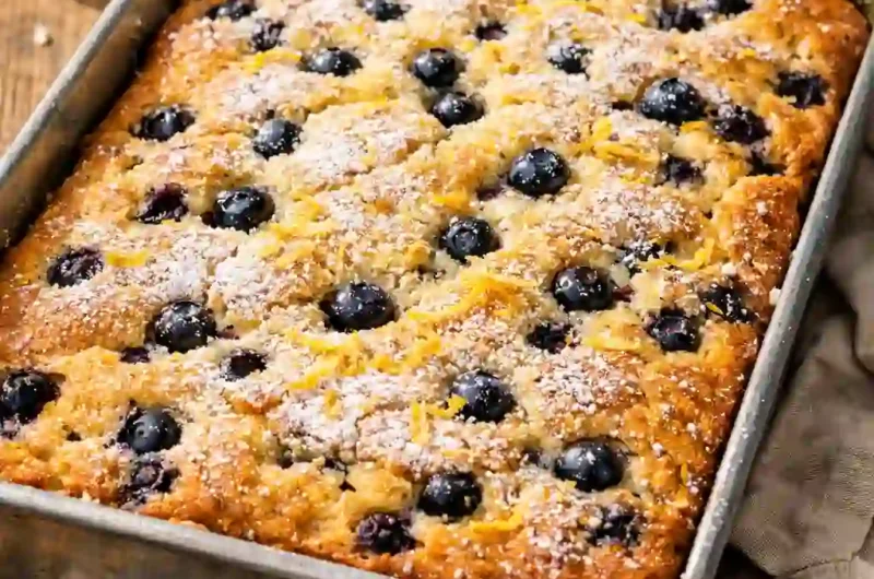 This Easy Lemon Blueberry Sheet Cake Will Brighten Your Day Instantly