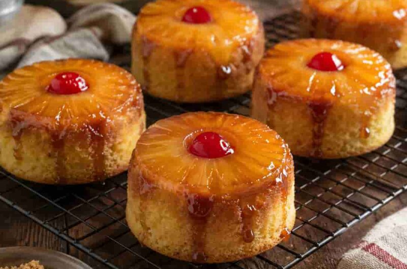 Individual Mini Pineapple Upside Down Cakes (So Cute & Caramelized!)