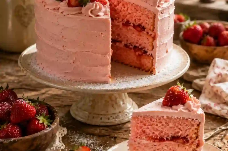 Easy Strawberry Cake Recipe That Looks Bakery Perfect