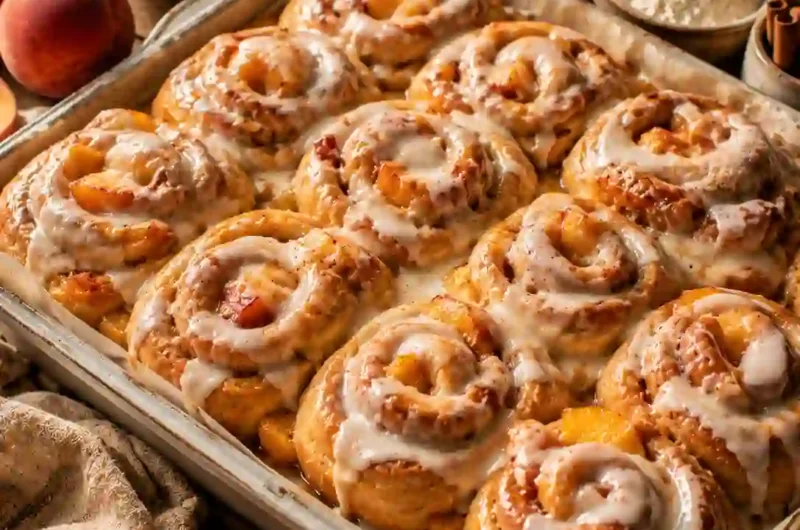 These Peach Pie Cinnamon Rolls Are Pure Comfort in Every Bite
