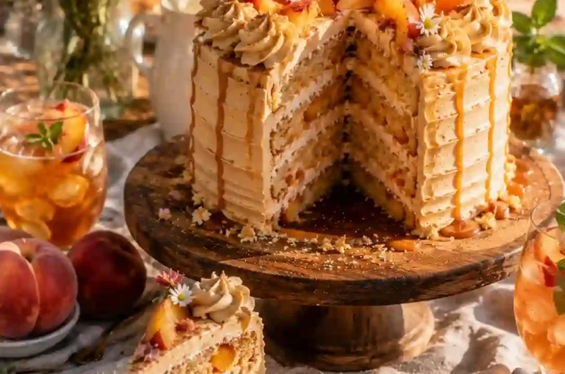 This Peach Cake with Brown Sugar Frosting Tastes Like Summer