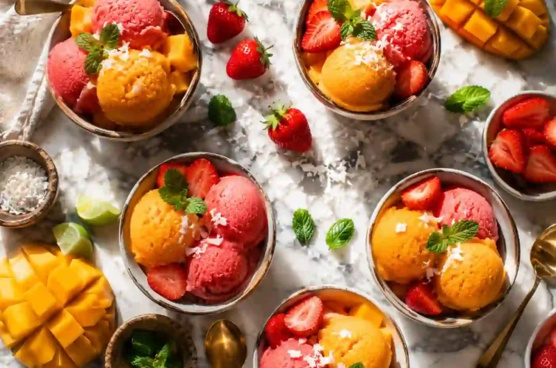 This Refreshing Mango Strawberry Sorbet Tastes Like Summer in a Bowl