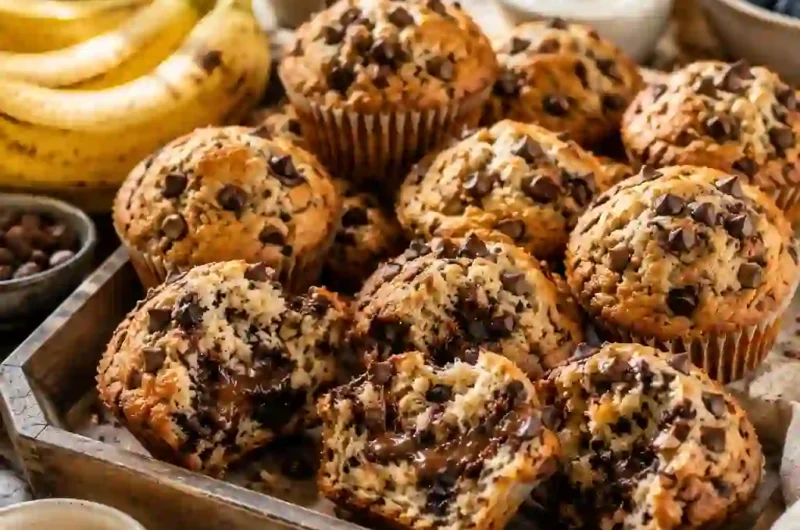 Soft Banana Chocolate Chip Muffins Without Butter – Easy One-Bowl Recipe