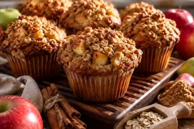 The Best Cinnamon Apple Muffin Recipe with Crunchy Oat Topping You'll Bake Again and Again