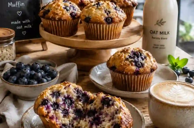 The Best Vegan Blueberry Muffin Recipe with Oat Milk (Soft, Fluffy & Bakery Style)