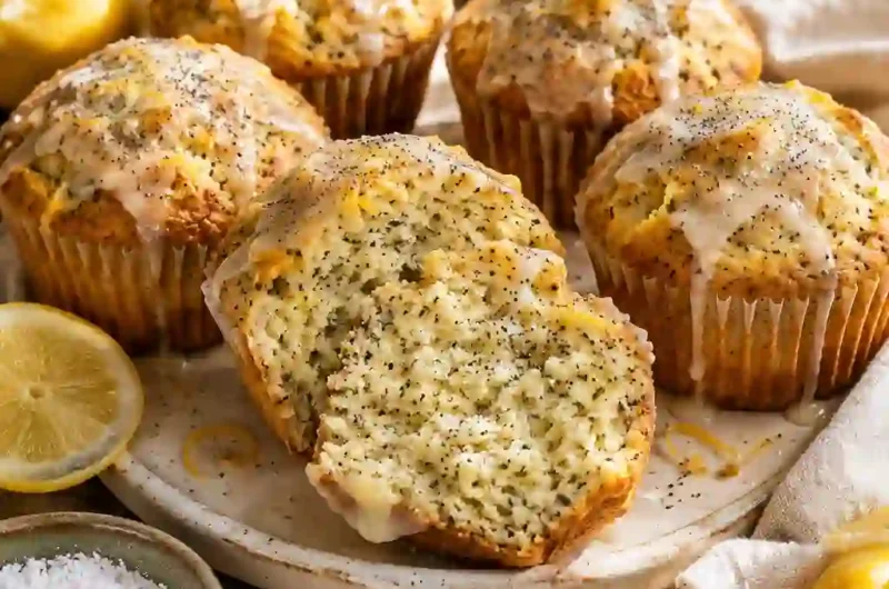 These Easy Lemon Poppy Seed Muffins with Glaze Taste Better Than Starbucks