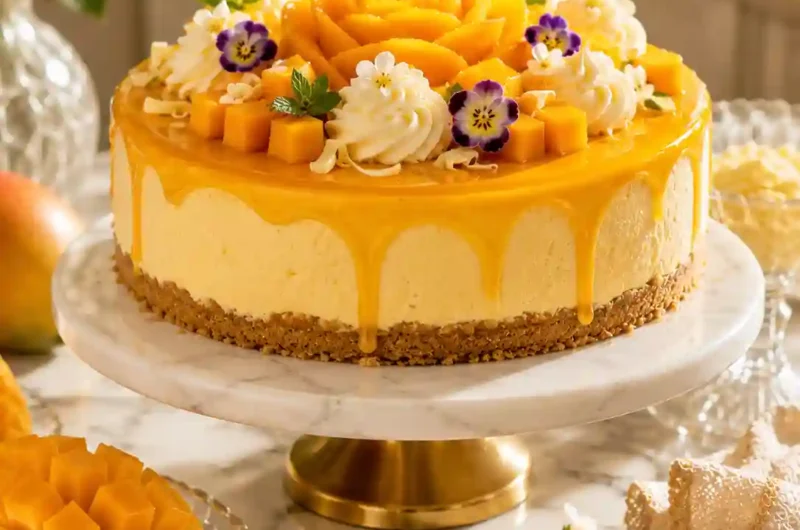 The Easiest No-Bake Mango Cheesecake You'll Ever Make