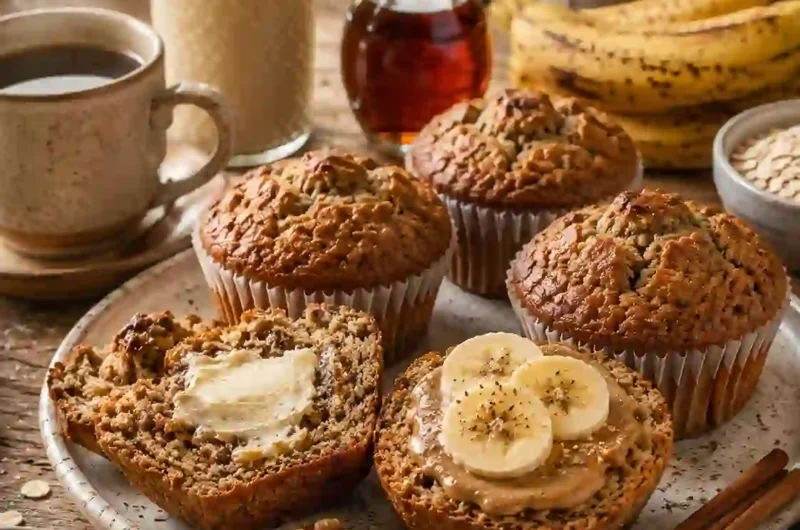 Soft and Fluffy Vegan Banana Muffins Without Eggs – Easy One-Bowl Recipe