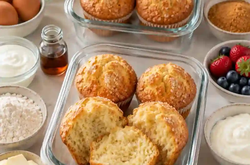Bakery Style Muffin Recipe with Tall Domed Tops That Look Store-Bought