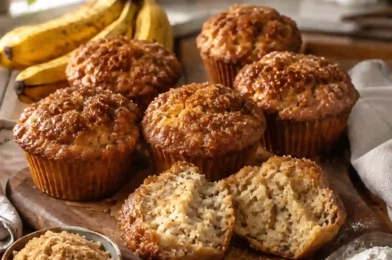 The Best Banana Muffin Recipe with Brown Sugar Topping You'll Ever Bake
